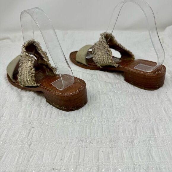 Sam Edelman Jeni Metallic Leather & Fringe Slide Sandals- Size 7 - Picture 12 of 13